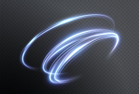 Light blue Twirl. Curve light effect of blue line. PNGのイラスト素材