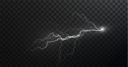 Light white isolated vector lightning png. Magic light abstract linesのイラスト素材