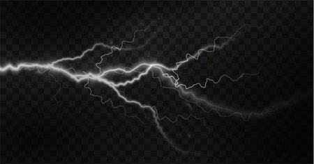 Light white isolated vector lightning png. Magic light abstract linesのイラスト素材