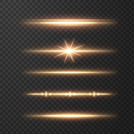 Light realistic curve. Magical sparkling golden glow effect.のイラスト素材