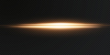 White horizontal lens flares pack. Laser beams, horizontal light raysのイラスト素材