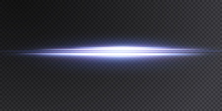 White horizontal lens flares pack. Laser beams, horizontal light raysのイラスト素材
