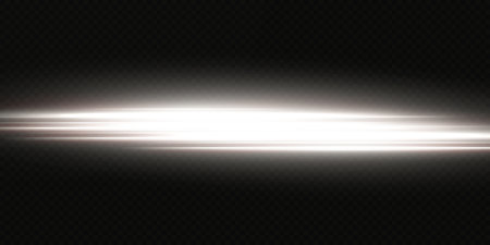 White horizontal lens flares pack. Laser beams, horizontal light raysのイラスト素材