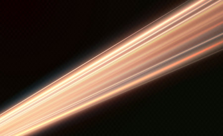 Light rays of light horizontal golden color with glare andのイラスト素材