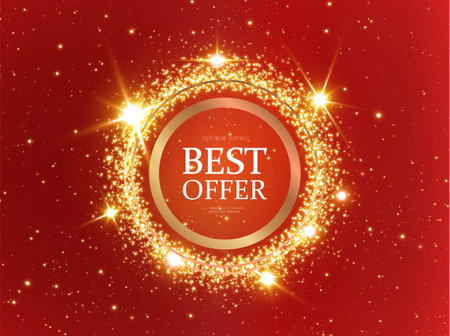 Gold sparks and gold stars sparkle with a special lightのイラスト素材