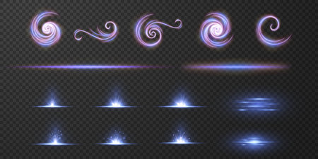 Shining neon stars isolated on black background.のイラスト素材