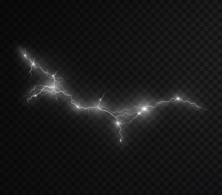 Isolated vector thunderbolt flare on a dark background. Neon burstのイラスト素材