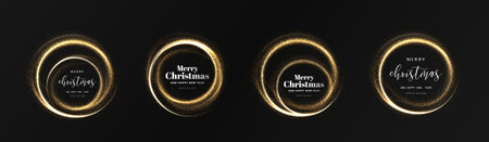 festive Christmas banner illustration featuring seasonal elements and holidayのイラスト素材