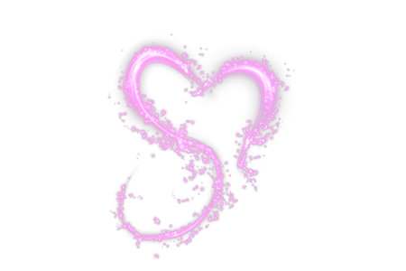 Neon pink heart frame illustration.のイラスト素材