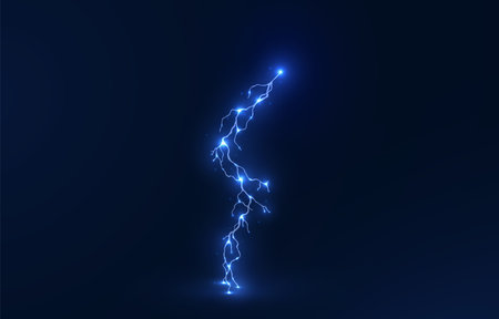 dramatic storm themed background featuring intense lightning strikes, glowing electricのイラスト素材