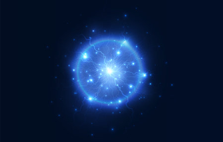 Stock vector illustration of ball lightning on a transparent backgroundのイラスト素材