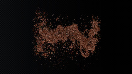 dark, mysterious background with exploding cocoa, coffee splashes, and texturedのイラスト素材