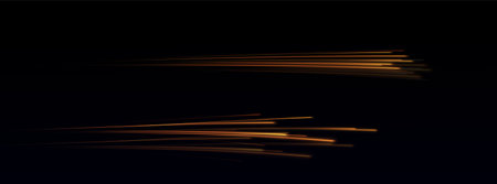 Merging golden lines on a dark abstract road symbolizing speed, innovation, and digital connectivity in a futuristic tech landscape.のイラスト素材