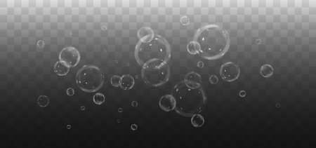 Colorful, transparent soap bubble with rainbow reflections on a whiteのイラスト素材