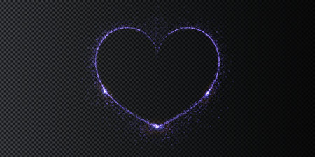 Glowing purple neon heart outline on a textured brick wallのイラスト素材