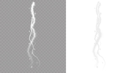 Stock illustration set of realistic lightning effects with thunderstorm electricのイラスト素材