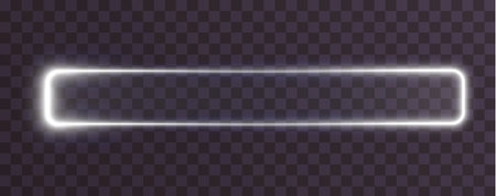 Shining Neon Rectangular Frame on Transparent Backgroundのイラスト素材