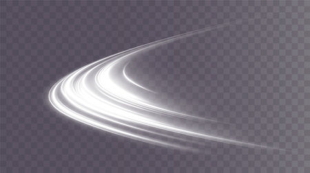 Light white Twirl. Curve light effect of white line. Luminousのイラスト素材