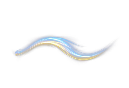 Dynamic swirl pattern with neon and gold blue tones, blendingのイラスト素材