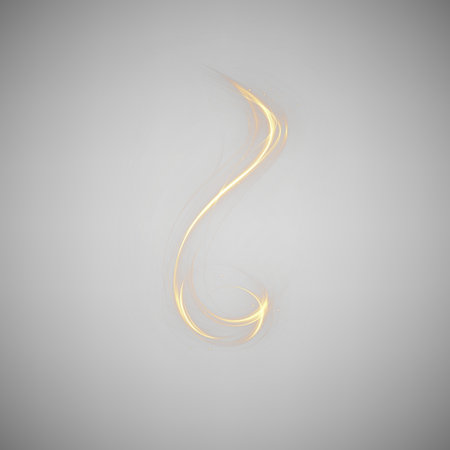 Elegant golden swirl design PNG overlay with transparent background forの素材