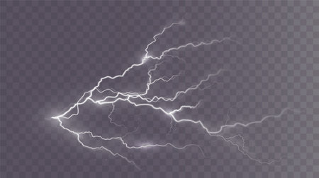 Light isolated vector lightning png. Magic light abstract lines. Realisticのイラスト素材