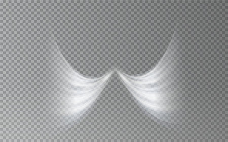 Bright, glowing white light trails and swirl patterns with motionのイラスト素材