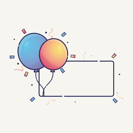 Bunch of balloons in cartoon flat style isolated on whiteのイラスト素材