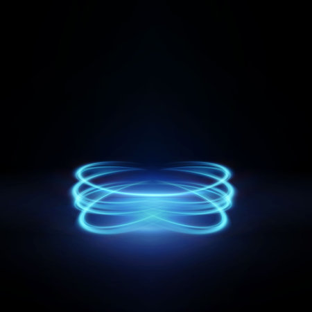 The light abstract blue line is empty with the effectsのイラスト素材