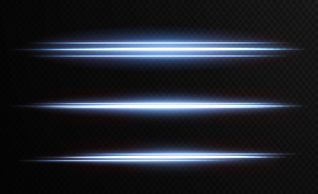 Package with blue horizontal highlights. Laser neon beams, horizontal lightのイラスト素材