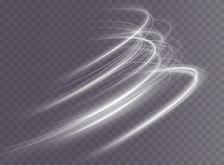 Light white Twirl. Curve light effect of white line. Luminousのイラスト素材