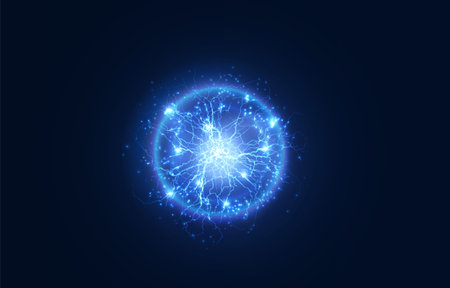 Stock vector illustration of ball lightning on a transparent backgroundのイラスト素材