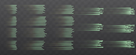 Stock illustration of green glowing horizontal light rays with brightのイラスト素材