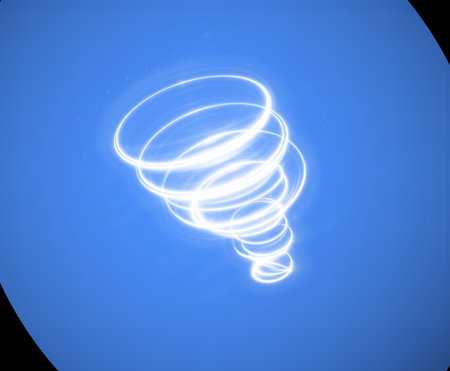Light Swirl Vortex PNG Overlay with Transparent Background in Blueの素材