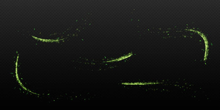 Glowing green abstract with light beams, sparks, and digital effectsのイラスト素材