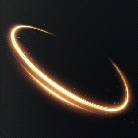 Light golden Twirl. Curve light effect of golden line. Luminousのイラスト素材