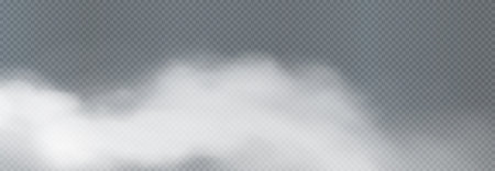 Vector realistic fluffy white cloud, fog, or smokeのイラスト素材