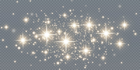 Christmas festive background of light confetti and small shining goldのイラスト素材