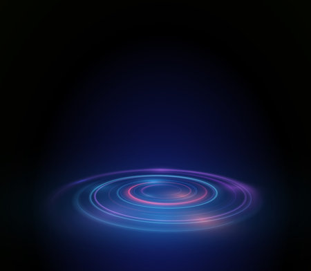 Glowing light beams and glittering curves in motion with lensのイラスト素材