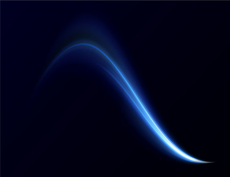 Blue curved light line, rope, tape. Smooth festive neon lineのイラスト素材