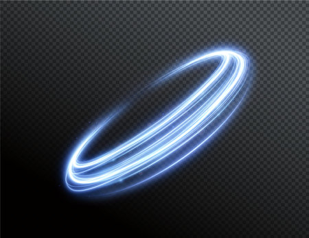 Blue curved light line, rope, tape. Smooth festive neon lineのイラスト素材