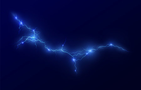 dramatic storm themed background featuring intense lightning strikes, glowing electricのイラスト素材