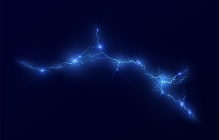 dramatic storm themed background featuring intense lightning strikes, glowing electricのイラスト素材