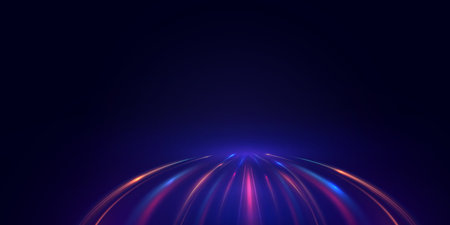 sleek, flowing neon light curve symbolizing speed and futuristic motion