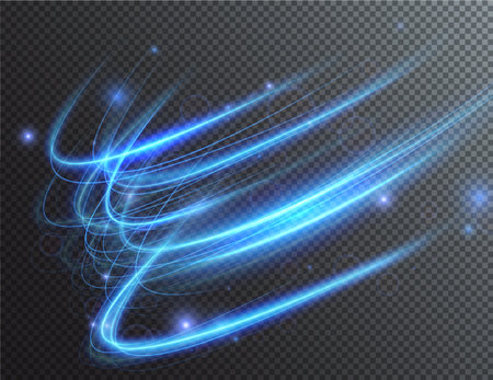 Light blue Twirl. Curve light effect of blue line. PNGのイラスト素材