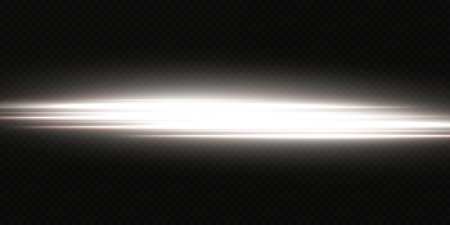 White horizontal lens flares pack. Laser beams, horizontal light raysのイラスト素材