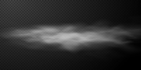 Natural smoke or fog effect on a black transparent background.のイラスト素材