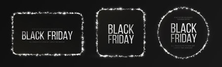 Bright and glowing Black Friday sale banner for promotions andのイラスト素材