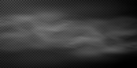 Natural smoke or fog effect on a black transparent background.のイラスト素材