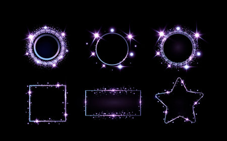 Gold sparks and gold stars sparkle with a special lightのイラスト素材