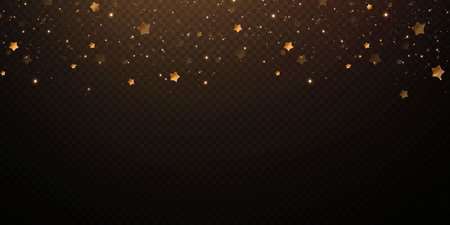 Christmas gold confetti stars are falling.のイラスト素材